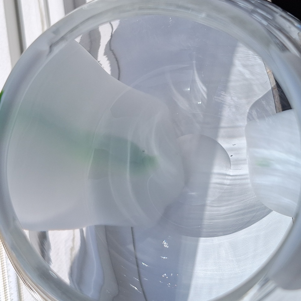 #ADI Art glass vase clear white and green - Picture 4 of 5